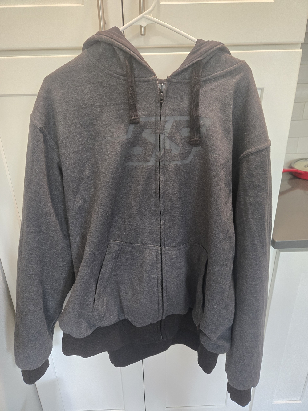 Speed And Strength Gray Zip-Up Armored Hooded Sweatshirt Motorcycle